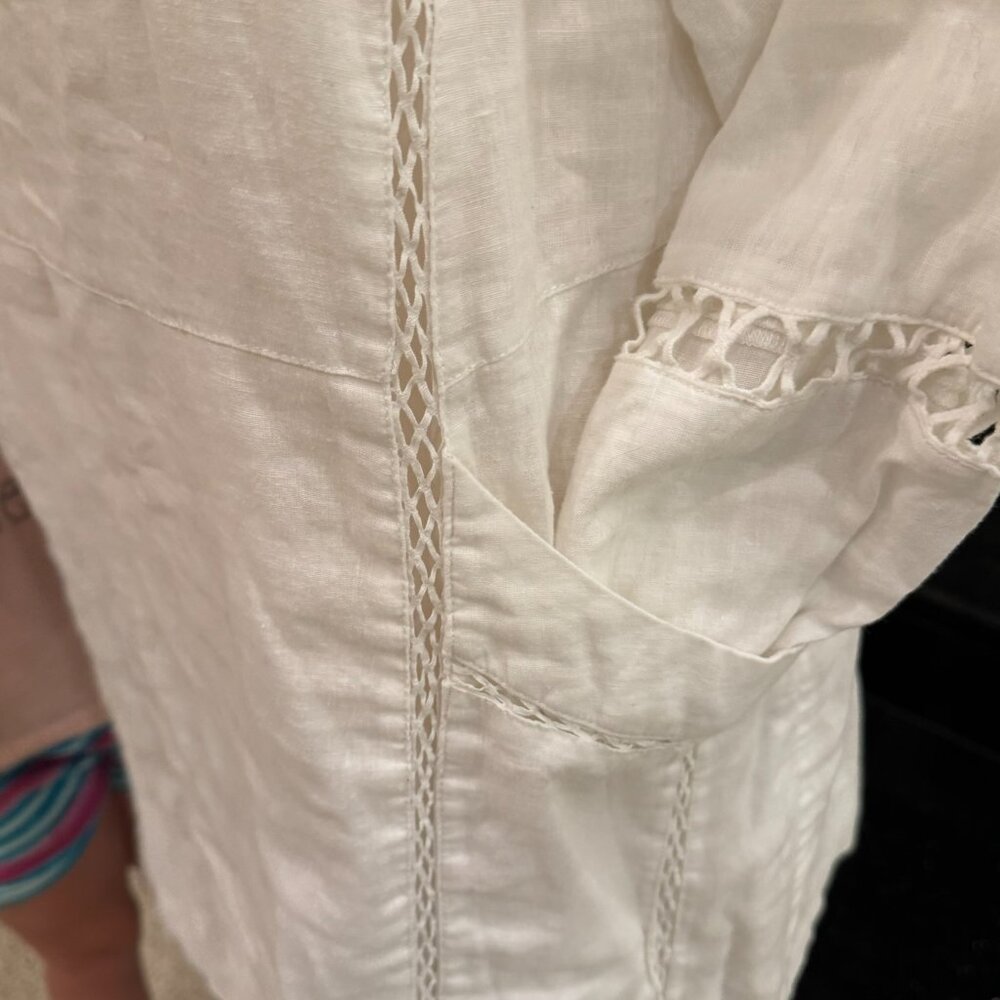 Free People White Boho Peasant Mini Dress – Size Small - Picture 3 of 12